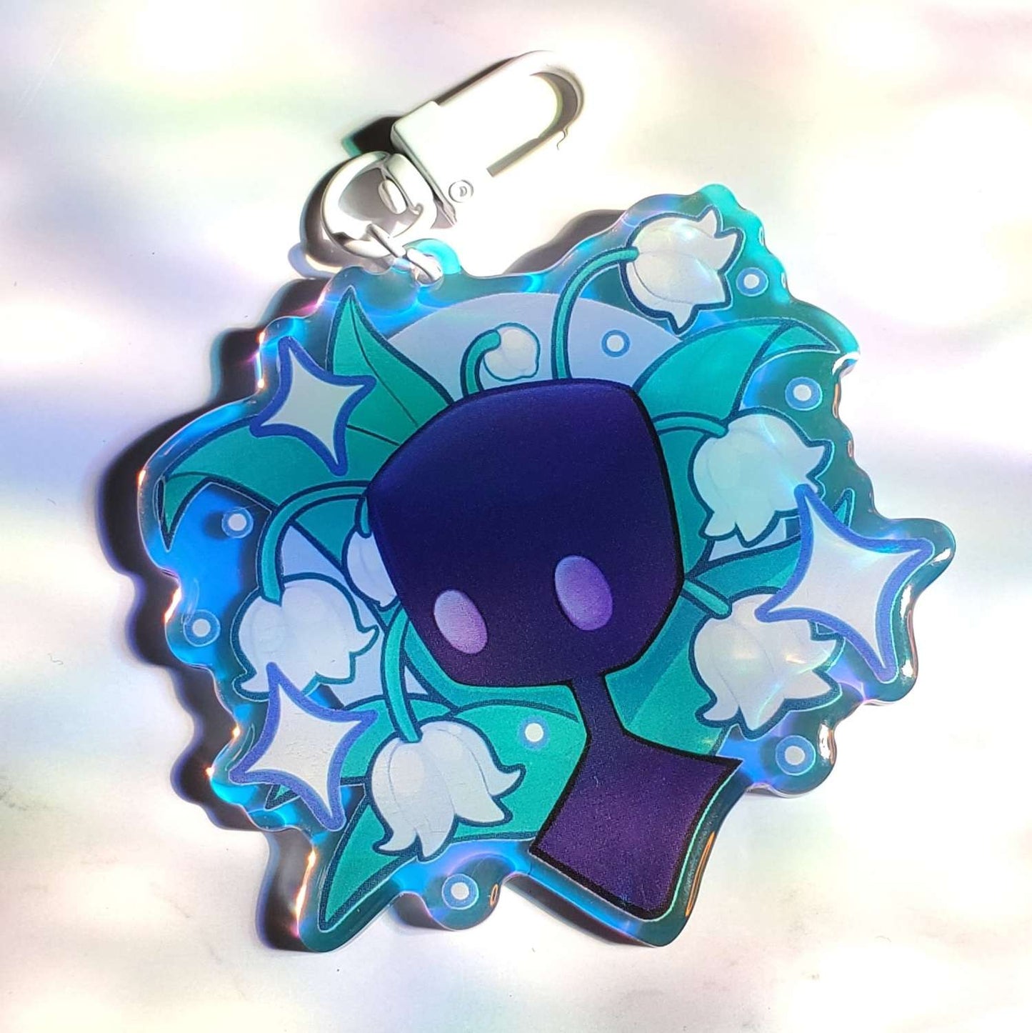 Rain Flowers Holo Acrylic Keychain